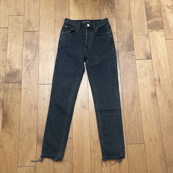 Denim Forum Aritzia the Yoko high rise slim black eyeliner washed out black 24 - Picture 8 of 10